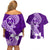 Hafa Adai Guam Couples Matching Off Shoulder Short Dress and Hawaiian Shirt Polynesian Floral Purple Pattern LT01 - Polynesian Pride