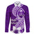 Hafa Adai Guam Family Matching Long Sleeve Bodycon Dress and Hawaiian Shirt Polynesian Floral Purple Pattern LT01 Dad's Shirt - Long Sleeve Purple - Polynesian Pride