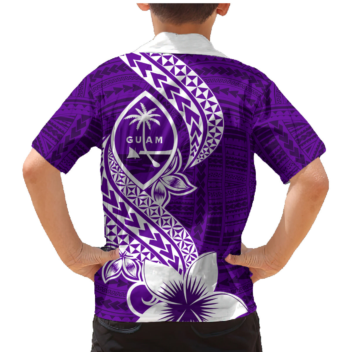 Hafa Adai Guam Family Matching Mermaid Dress and Hawaiian Shirt Polynesian Floral Purple Pattern LT01 - Polynesian Pride