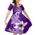 Hafa Adai Guam Family Matching Off Shoulder Long Sleeve Dress and Hawaiian Shirt Polynesian Floral Purple Pattern LT01 Daughter's Dress Purple - Polynesian Pride