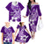 Hafa Adai Guam Family Matching Off Shoulder Long Sleeve Dress and Hawaiian Shirt Polynesian Floral Purple Pattern LT01 - Polynesian Pride