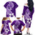 Hafa Adai Guam Family Matching Off Shoulder Long Sleeve Dress and Hawaiian Shirt Polynesian Floral Purple Pattern LT01 - Polynesian Pride