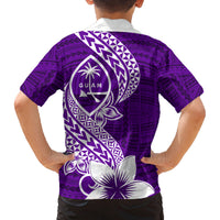 Hafa Adai Guam Family Matching Puletasi Dress and Hawaiian Shirt Polynesian Floral Purple Pattern LT01 - Polynesian Pride