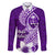 Hafa Adai Guam Family Matching Short Sleeve Bodycon Dress and Hawaiian Shirt Polynesian Floral Purple Pattern LT01 Dad's Shirt - Long Sleeve Purple - Polynesian Pride