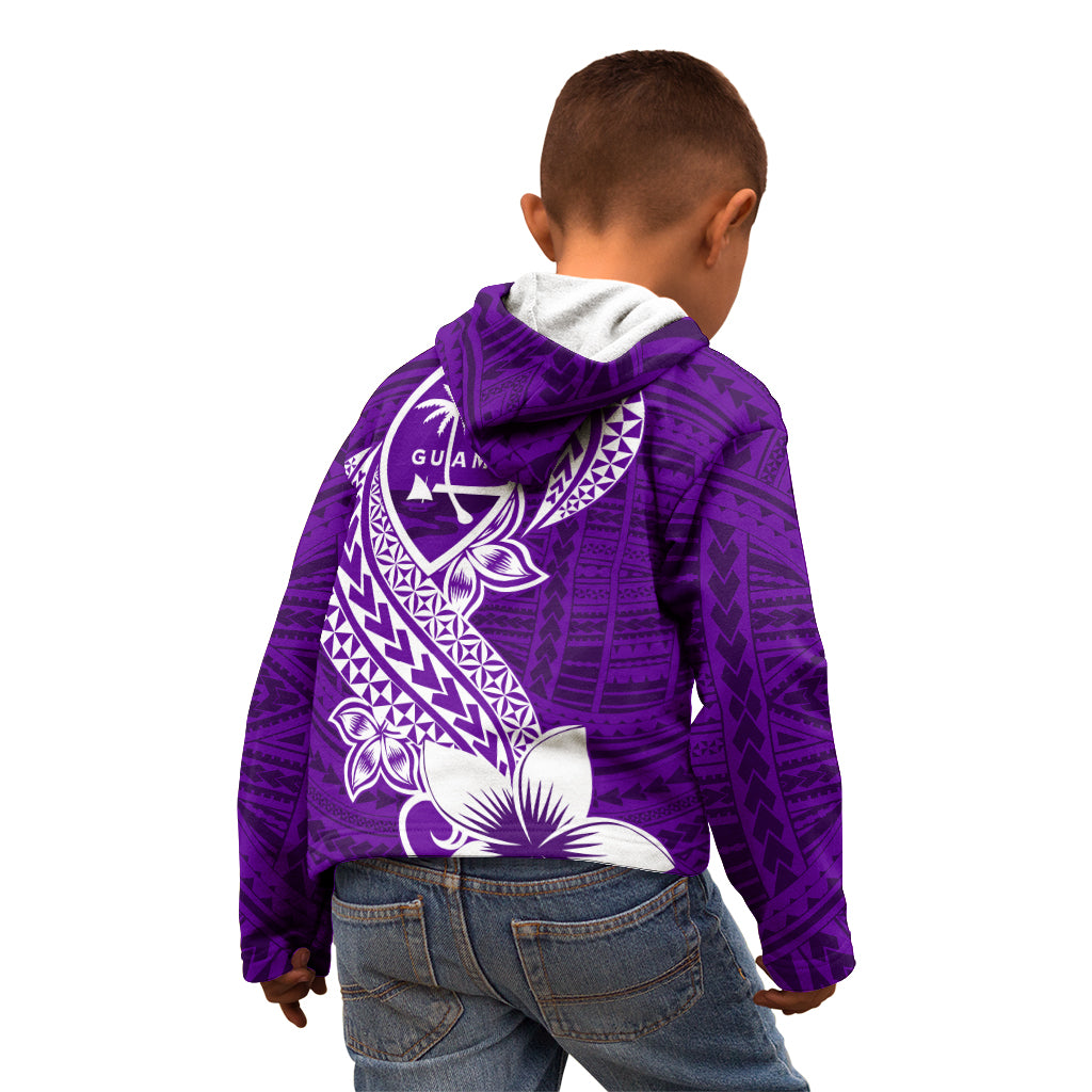 Hafa Adai Guam Kid Hoodie Polynesian Floral Purple Pattern LT01 - Polynesian Pride