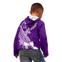Hafa Adai Guam Kid Hoodie Polynesian Floral Purple Pattern LT01 - Polynesian Pride