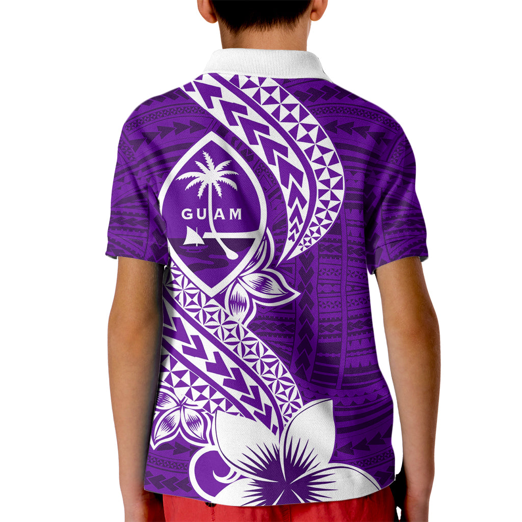 Hafa Adai Guam Kid Polo Shirt Polynesian Floral Purple Pattern LT01 - Polynesian Pride