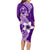 Hafa Adai Guam Long Sleeve Bodycon Dress Polynesian Floral Purple Pattern LT01 - Polynesian Pride