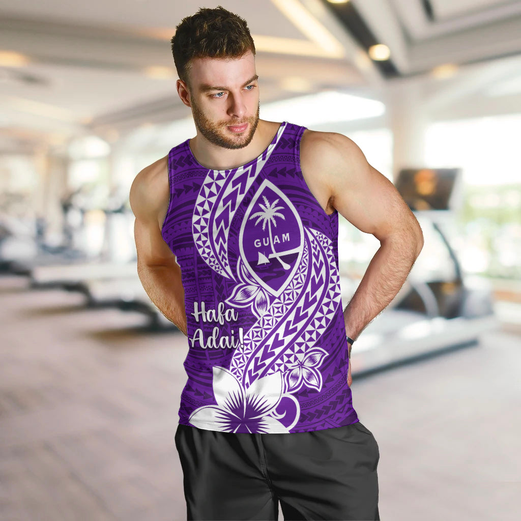 Hafa Adai Guam Men Tank Top Polynesian Floral Purple Pattern LT01 Purple - Polynesian Pride