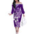 Hafa Adai Guam Off The Shoulder Long Sleeve Dress Polynesian Floral Purple Pattern LT01 Women Purple - Polynesian Pride