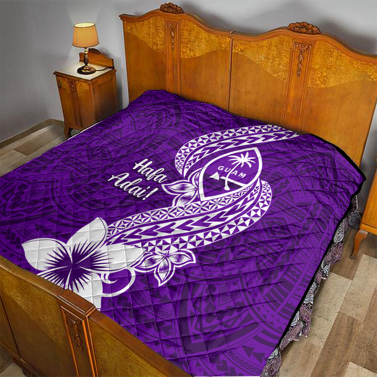 Hafa Adai Guam Quilt Polynesian Floral Purple Pattern LT01 - Polynesian Pride