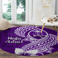 Hafa Adai Guam Round Carpet Polynesian Floral Purple Pattern LT01 - Polynesian Pride
