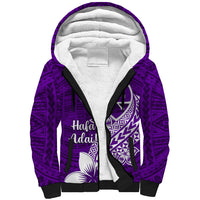 Hafa Adai Guam Sherpa Hoodie Polynesian Floral Purple Pattern LT01 Unisex Purple - Polynesian Pride