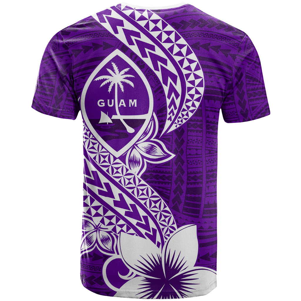 Hafa Adai Guam T Shirt Polynesian Floral Purple Pattern LT01 - Polynesian Pride