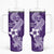 Hafa Adai Guam Tumbler With Handle Polynesian Floral Purple Pattern