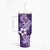 Hafa Adai Guam Tumbler With Handle Polynesian Floral Purple Pattern