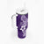 Hafa Adai Guam Tumbler With Handle Polynesian Floral Purple Pattern