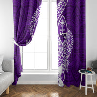 Hafa Adai Guam Window Curtain Polynesian Floral Purple Pattern LT01 - Polynesian Pride