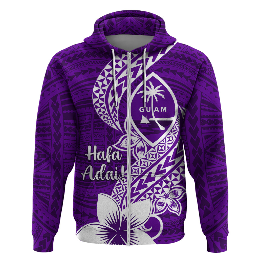 Hafa Adai Guam Zip Hoodie Polynesian Floral Purple Pattern LT01 Zip Hoodie Purple - Polynesian Pride