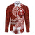 Hafa Adai Guam Family Matching Long Sleeve Bodycon Dress and Hawaiian Shirt Polynesian Floral Red Pattern LT01 Dad's Shirt - Long Sleeve Red - Polynesian Pride