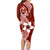 Hafa Adai Guam Family Matching Long Sleeve Bodycon Dress and Hawaiian Shirt Polynesian Floral Red Pattern LT01 - Polynesian Pride