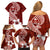 Hafa Adai Guam Family Matching Off Shoulder Short Dress and Hawaiian Shirt Polynesian Floral Red Pattern LT01 - Polynesian Pride