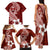 Hafa Adai Guam Family Matching Tank Maxi Dress and Hawaiian Shirt Polynesian Floral Red Pattern LT01 - Polynesian Pride