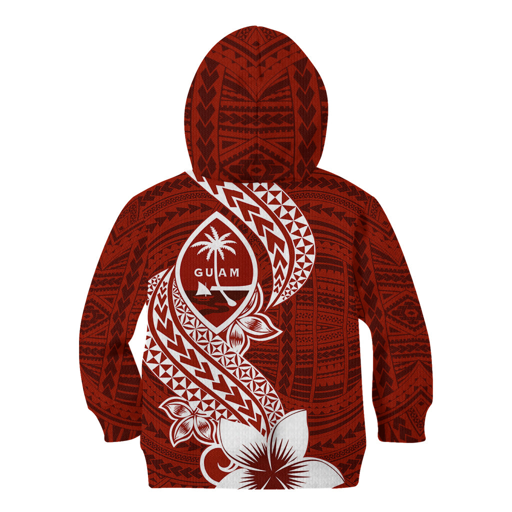 Hafa Adai Guam Kid Hoodie Polynesian Floral Red Pattern LT01 - Polynesian Pride