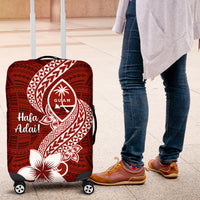 Hafa Adai Guam Luggage Cover Polynesian Floral Red Pattern LT01 Red - Polynesian Pride