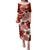 Hafa Adai Guam Puletasi Polynesian Floral Red Pattern LT01 Long Dress Red - Polynesian Pride