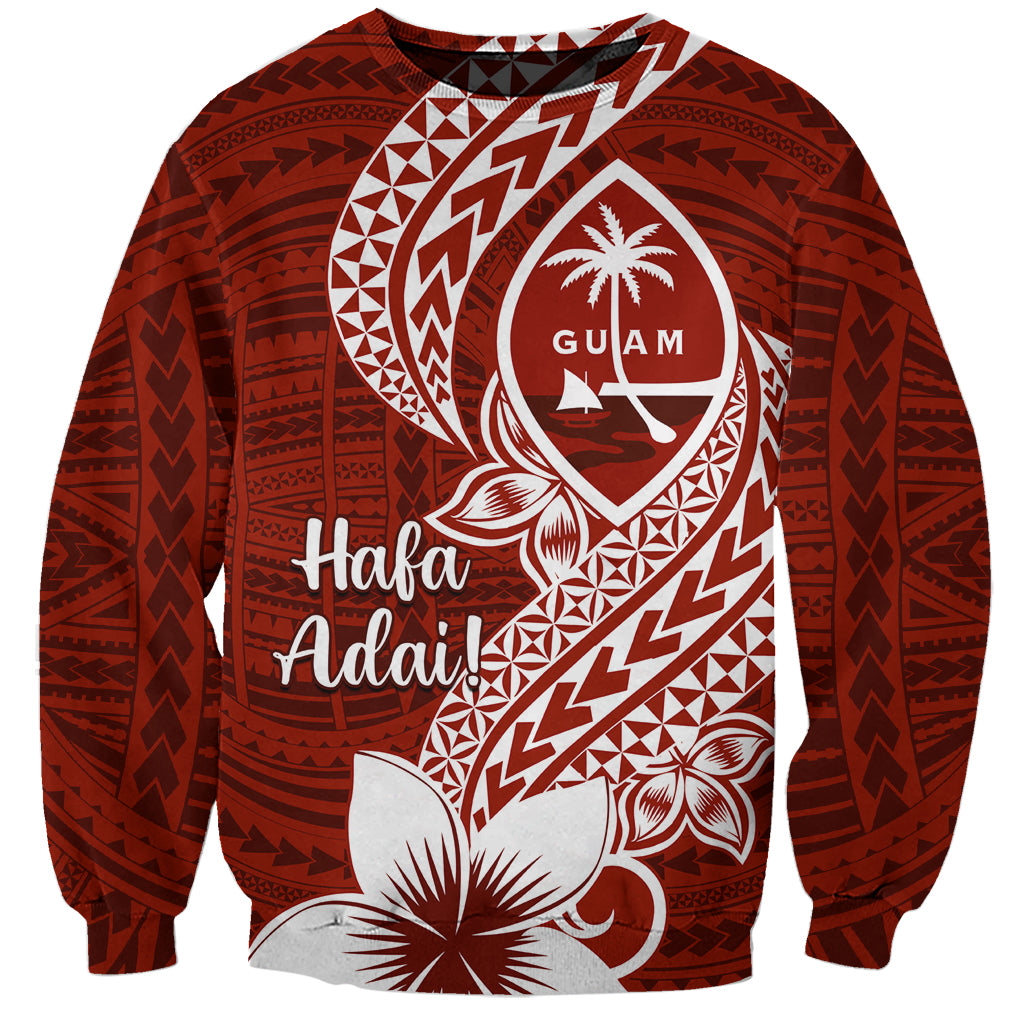 Hafa Adai Guam Sweatshirt Polynesian Floral Red Pattern LT01 Unisex Red - Polynesian Pride