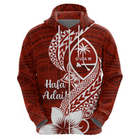 Hafa Adai Guam Zip Hoodie Polynesian Floral Red Pattern LT01 - Polynesian Pride