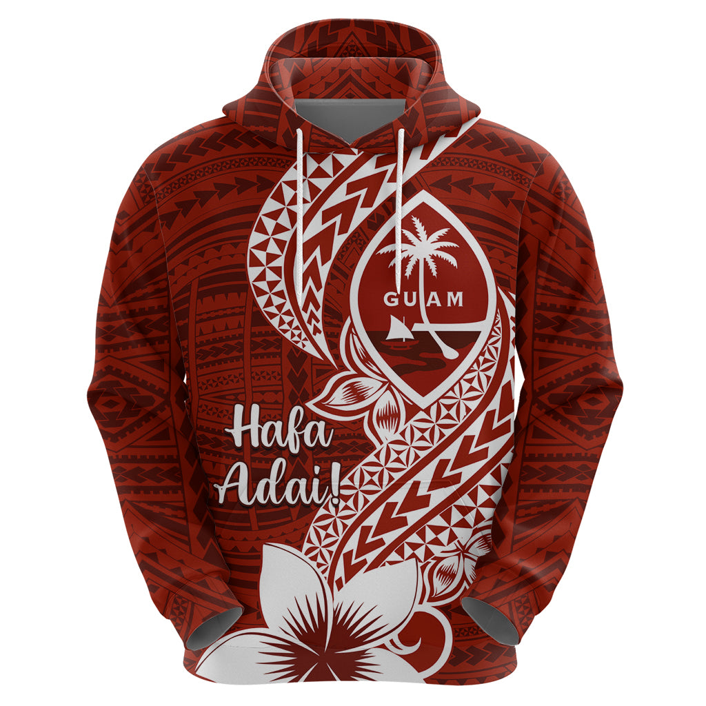 Hafa Adai Guam Zip Hoodie Polynesian Floral Red Pattern LT01 - Polynesian Pride