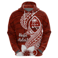 Hafa Adai Guam Zip Hoodie Polynesian Floral Red Pattern LT01 - Polynesian Pride