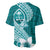 Hafa Adai Guam Baseball Jersey Polynesian Floral Teal Pattern LT01 - Polynesian Pride