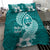 Hafa Adai Guam Bedding Set Polynesian Floral Teal Pattern LT01 - Polynesian Pride