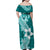 Hafa Adai Guam Family Matching Off Shoulder Maxi Dress and Hawaiian Shirt Polynesian Floral Teal Pattern LT01 - Polynesian Pride