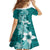 Hafa Adai Guam Family Matching Off Shoulder Short Dress and Hawaiian Shirt Polynesian Floral Teal Pattern LT01 - Polynesian Pride