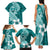 Hafa Adai Guam Family Matching Tank Maxi Dress and Hawaiian Shirt Polynesian Floral Teal Pattern LT01 - Polynesian Pride