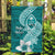 Hafa Adai Guam Garden Flag Polynesian Floral Teal Pattern LT01 Garden Flag Teal - Polynesian Pride