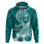 Hafa Adai Guam Hoodie Polynesian Floral Teal Pattern LT01 Pullover Hoodie Teal - Polynesian Pride