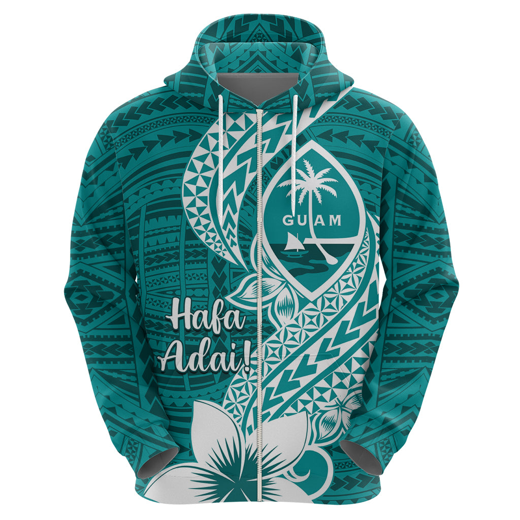 Hafa Adai Guam Hoodie Polynesian Floral Teal Pattern LT01 - Polynesian Pride
