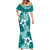 Hafa Adai Guam Mermaid Dress Polynesian Floral Teal Pattern LT01 - Polynesian Pride