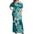 Hafa Adai Guam Off Shoulder Maxi Dress Polynesian Floral Teal Pattern LT01 Women Teal - Polynesian Pride