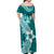 Hafa Adai Guam Off Shoulder Maxi Dress Polynesian Floral Teal Pattern LT01 - Polynesian Pride