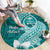 Hafa Adai Guam Round Carpet Polynesian Floral Teal Pattern LT01 - Polynesian Pride