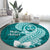 Hafa Adai Guam Round Carpet Polynesian Floral Teal Pattern LT01 - Polynesian Pride