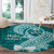 Hafa Adai Guam Round Carpet Polynesian Floral Teal Pattern LT01 - Polynesian Pride