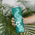 Hafa Adai Guam Skinny Tumbler Polynesian Floral Teal Pattern