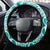 Hafa Adai Guam Steering Wheel Cover Polynesian Floral Teal Pattern LT01 - Polynesian Pride